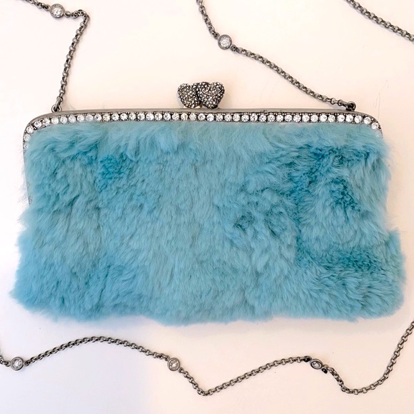 Juicy Couture Handbags - SOLD - JUICY COUTURE NEW 100% Rabbit Fur Blue Heart Bag
